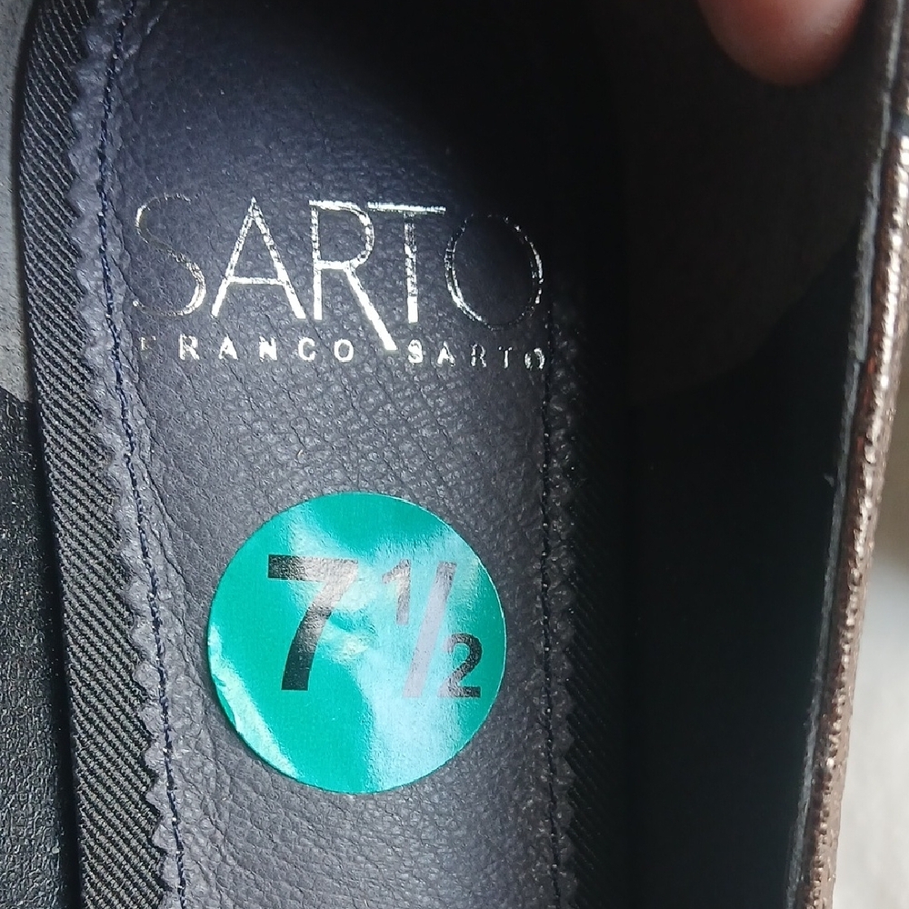 Franco Sarto Shimmering Bronze Loafers - Picture 3 of 5